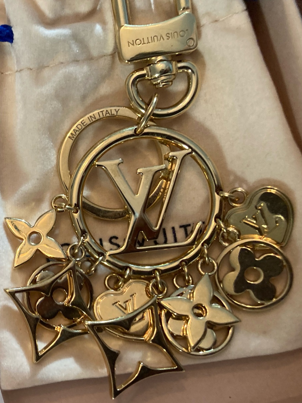 Louis Vuitton Gold Twinkling Circle Keychain RARE - Picture 3 of 6